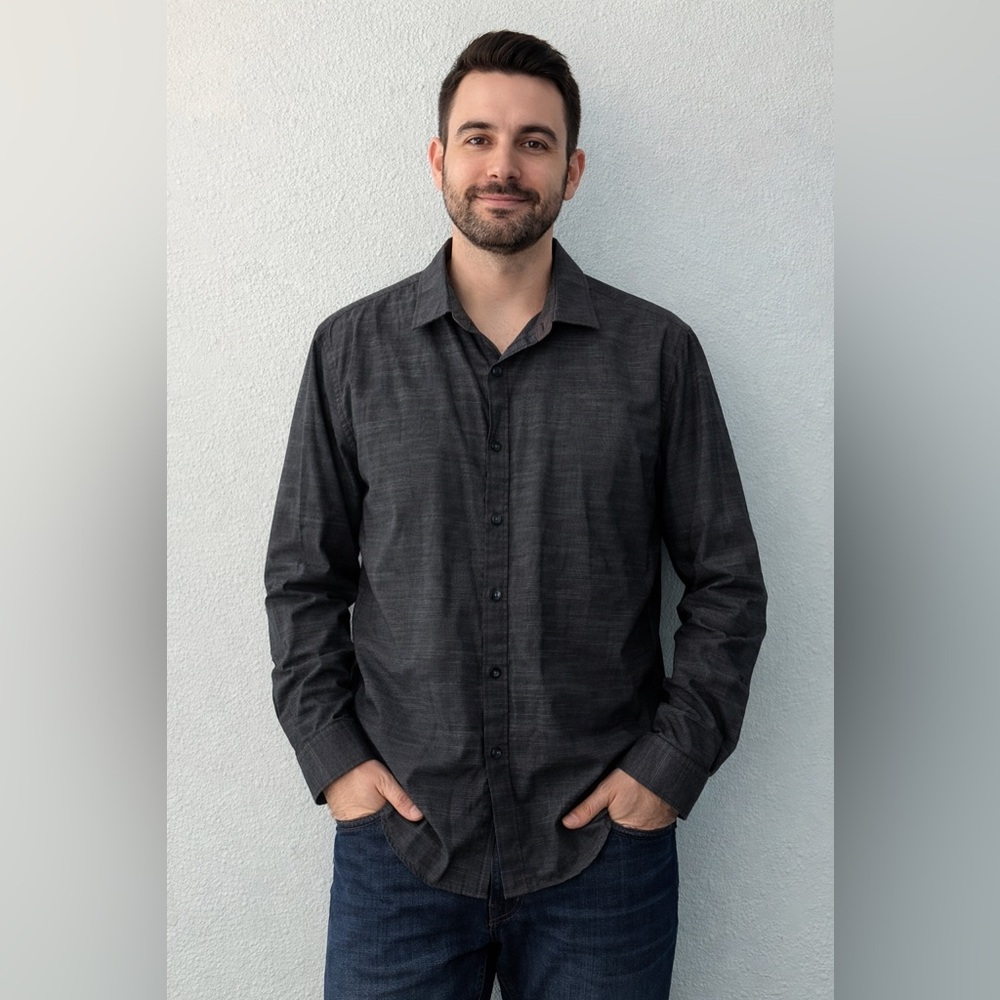 Beverly Hills Polo Club Charcoal Dress Shirt